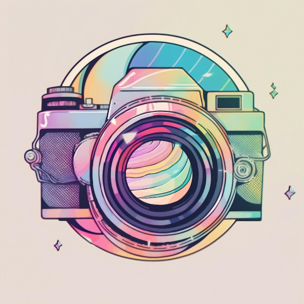 Camera cartoon graphic image colorful illustration