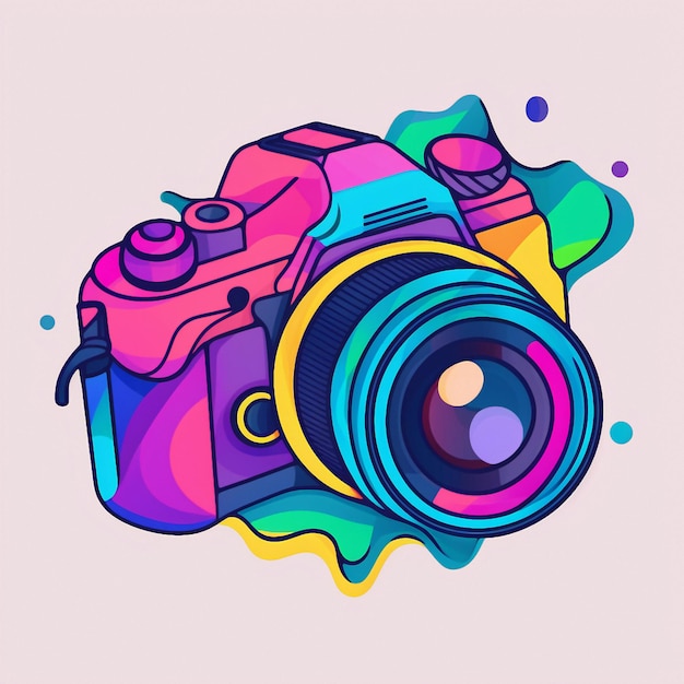 Camera cartoon graphic image colorful illustration