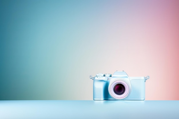 The camera is in a beautiful delicate color with space for text or advertising