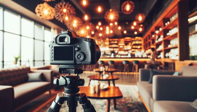 a camera is being used to take a picture of a bar