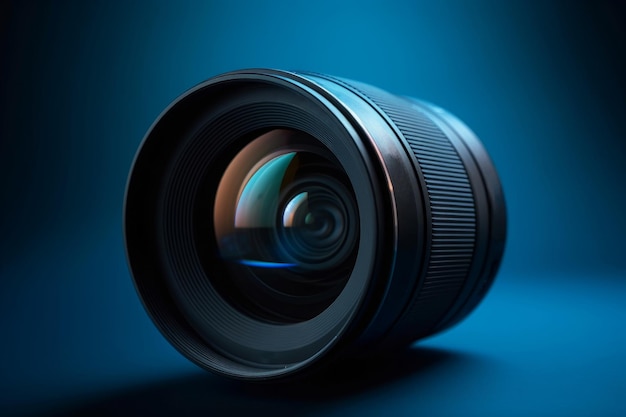 Camera lens blue closeup Generate Ai