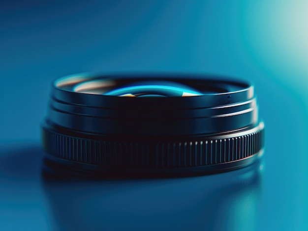 Photo camera lens closeup