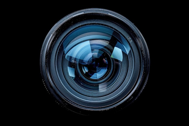 Photo camera lens closeup