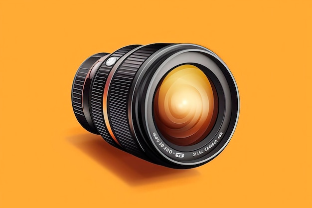 camera lens on a Solid background illustration Generative Ai