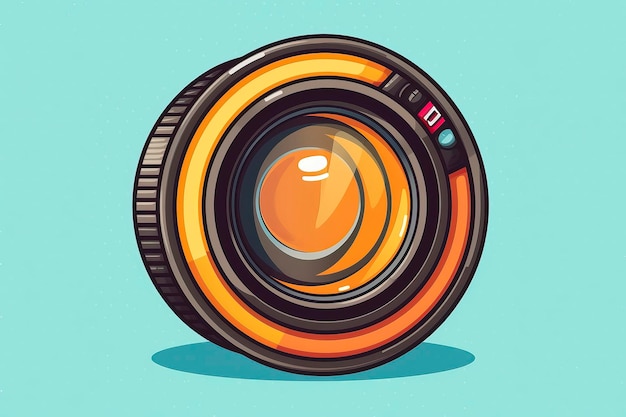 camera lens on a Solid background illustration Generative Ai