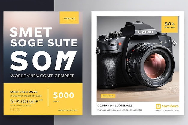 Photo camera sale social media post template