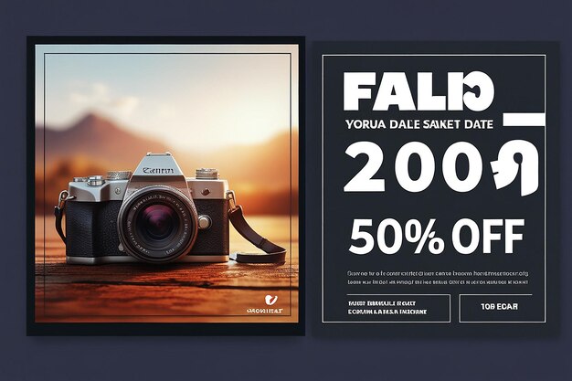 Photo camera sale social media post template