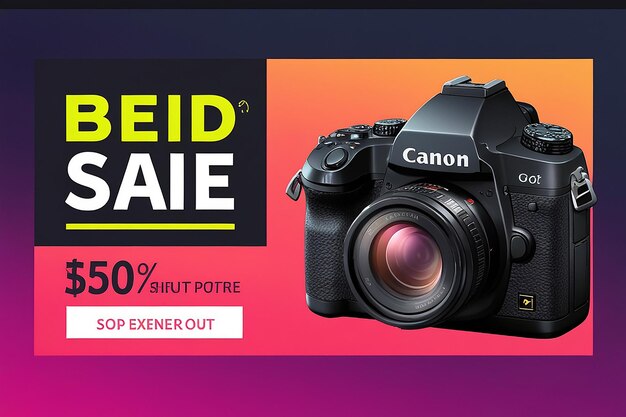 Photo camera sale social media post template