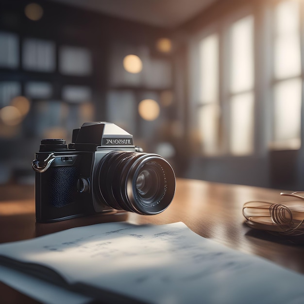 A camera on the table