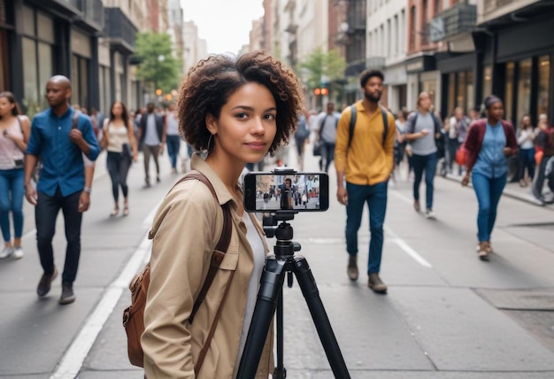 Photo camera on a tripod stable and ready for perfect shots