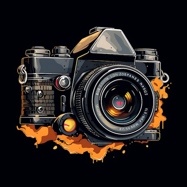 camera vector illustration for t shirt design stocker logo banner etc