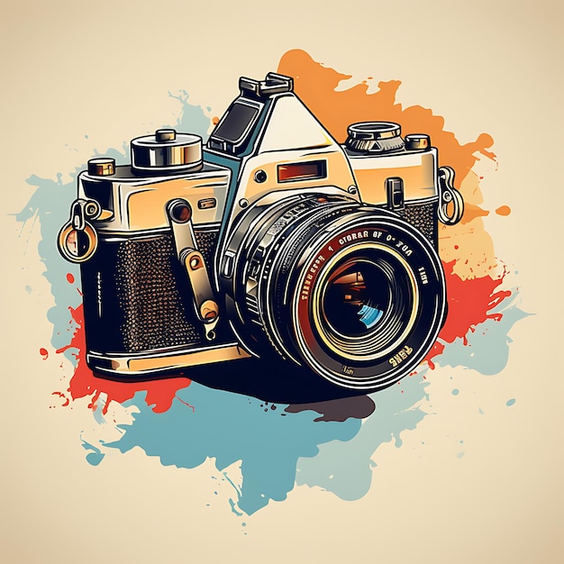 camera vector illustration for t shirt design stocker logo banner etc