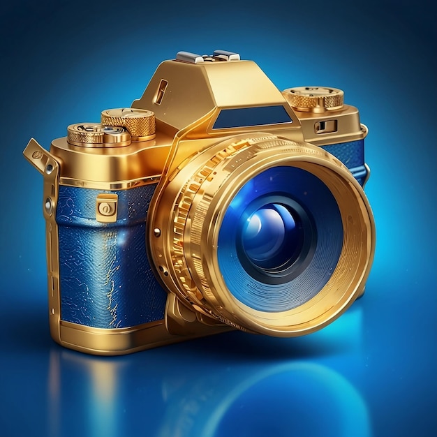 Photo a camera with a blue background that says g2