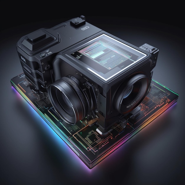 A camera with a display of the word nikon on it