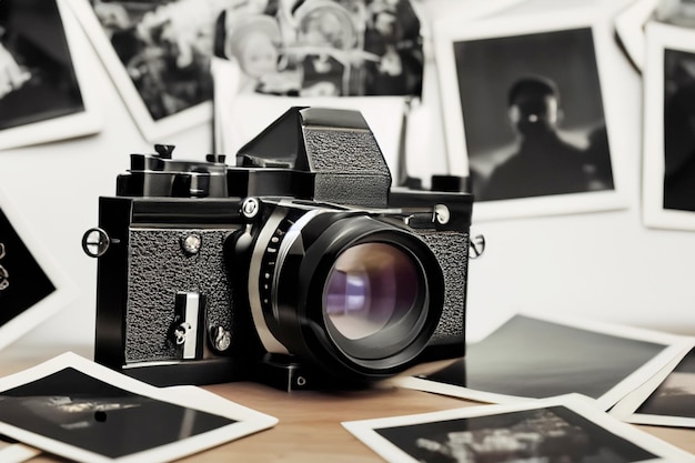 A camera with a lens that says'the word photography'on it