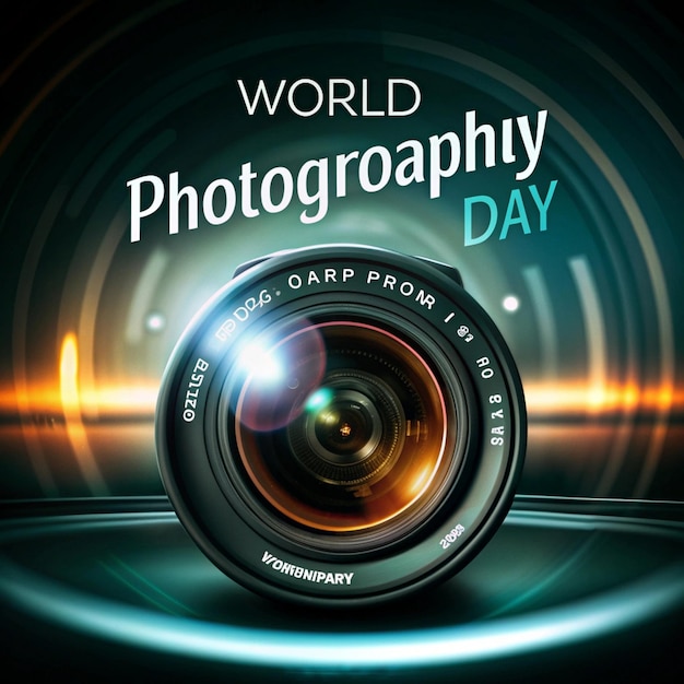 a camera with a lens that says world photography day photo