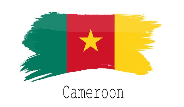 Cameroon flag on white background