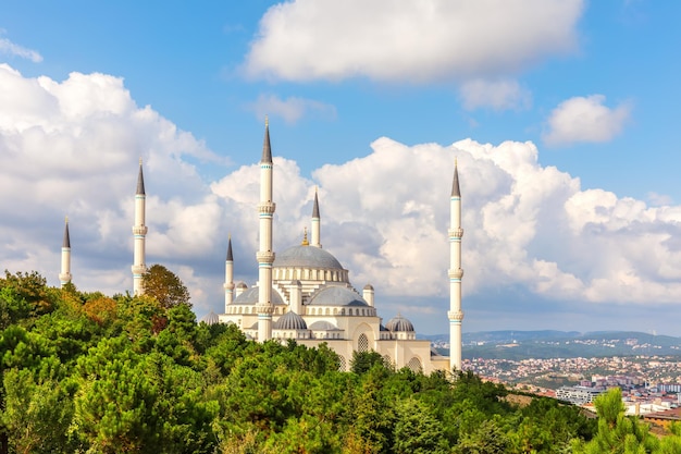 Camlica Mosque of Istanbul beautiful side view