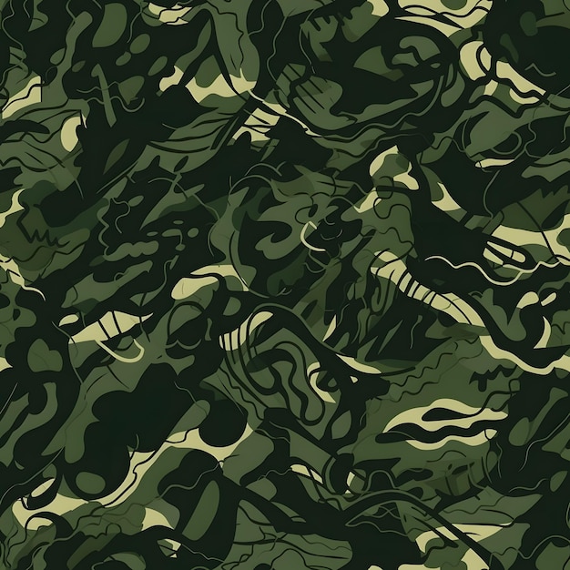 Camouflage pattern background seamless vector illustration Classic military clothing style