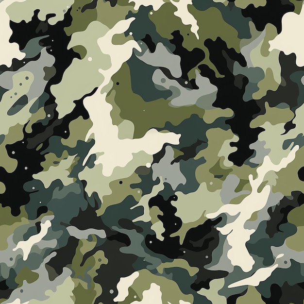 camouflage pattern of a green and black background with a white border generative ai