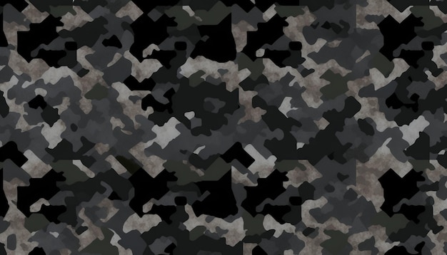 A camouflage pattern that is black and grey in color.