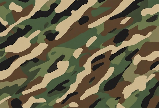 A camouflage pattern with brown green and black colors