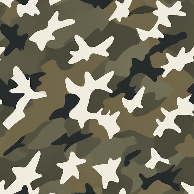 Photo a camouflage pattern with white starfish in the middle