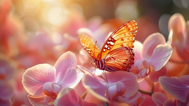 Camouflaged Butterfly Blending Seamlessly with Orchid Petals