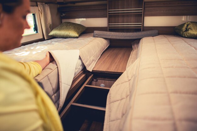 Photo camper van sleeping beds