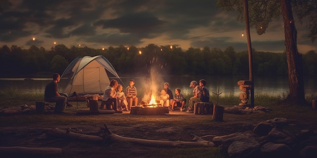 A campfire adventure with family