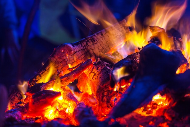 Campfire, close up shot