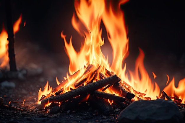 Campfire fire flames ai generative