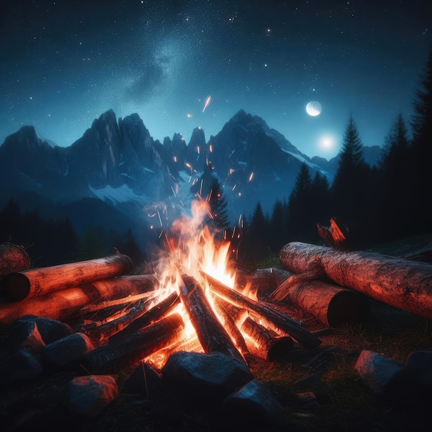 campfire in the forest