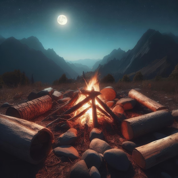 campfire in the forest