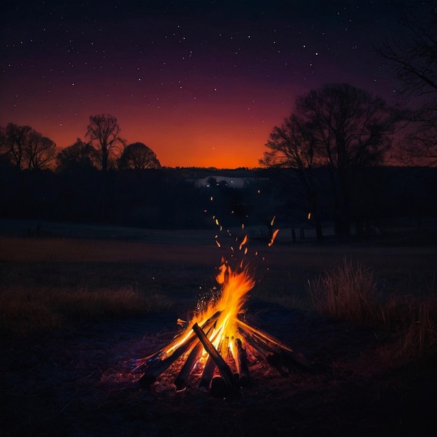 Photo a campfire with a star on the top and a campfire in the middle