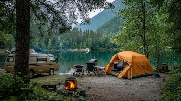 Camping by the Lake