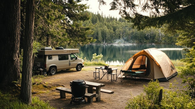 Camping by the Lake