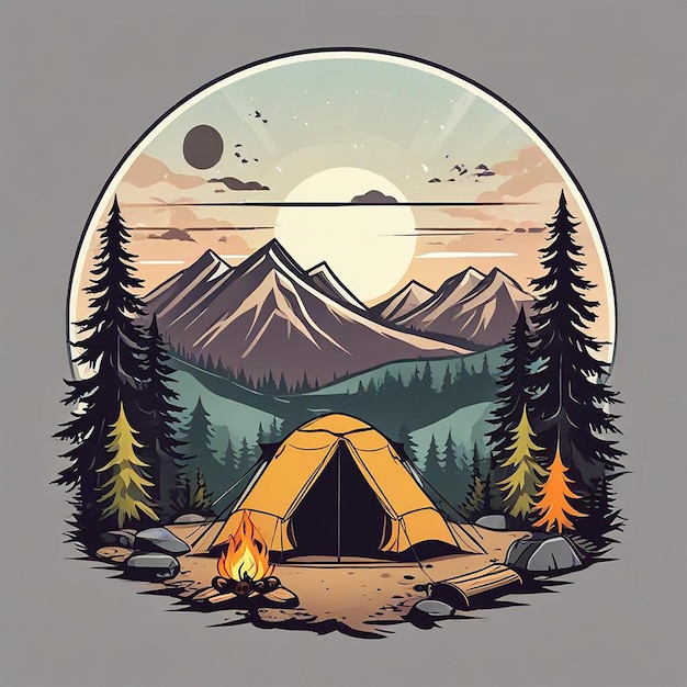 Camping illustration Design