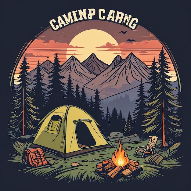 Camping illustration Design