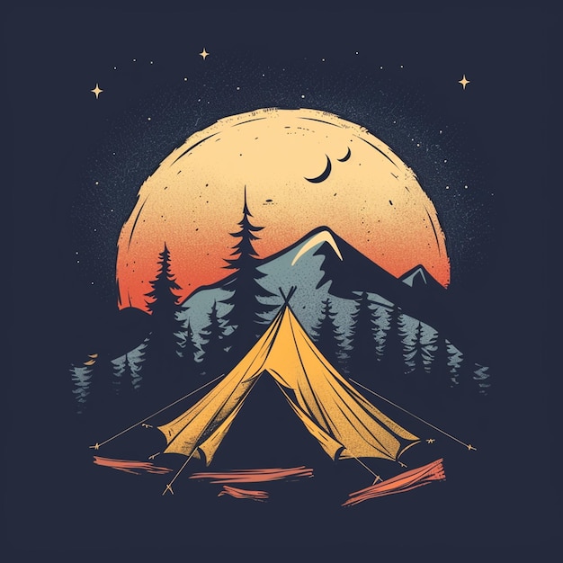 camping tent vector logo isolated on background