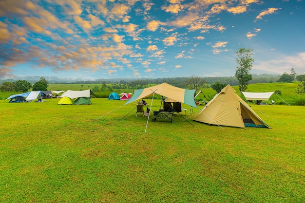 Camping trip in the mountains Thung Salaeng Luang National Park Thailand