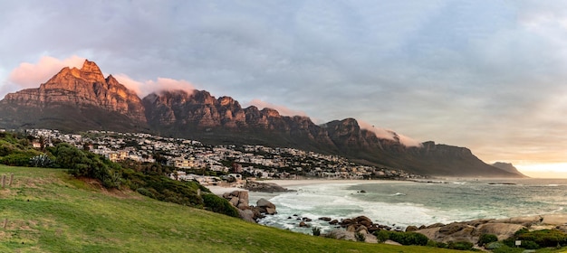 Camps Bay and the Twelve Apostel Mountains Cape Town South Africa