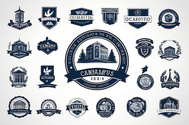 Campus college and university education logo design template