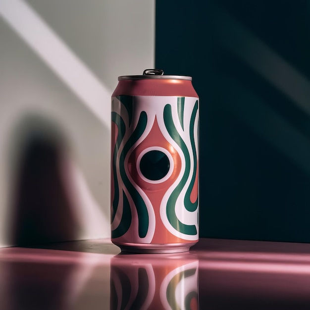 a can of a circle that is on a table