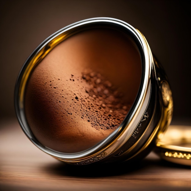 A can of coffee with a lid that says " latte " on it.