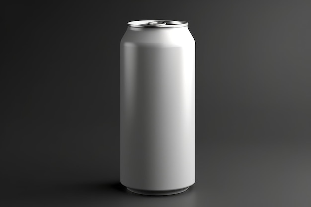 A can of soda that is white and has a white label