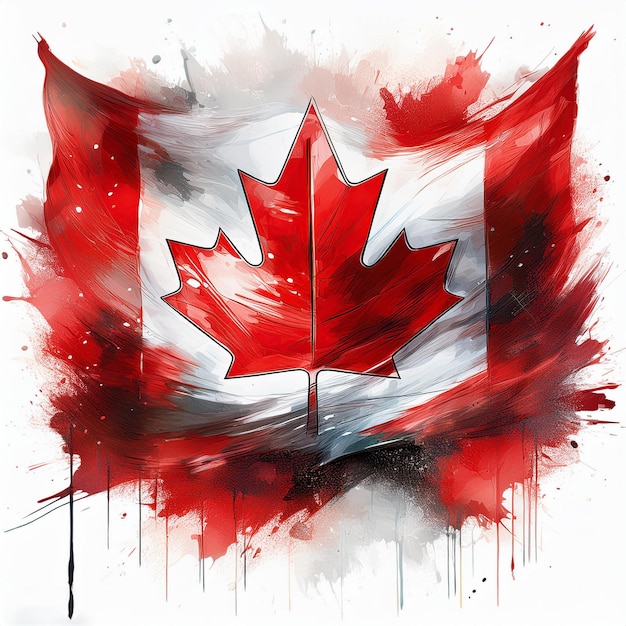 Photo canada flag abstract design