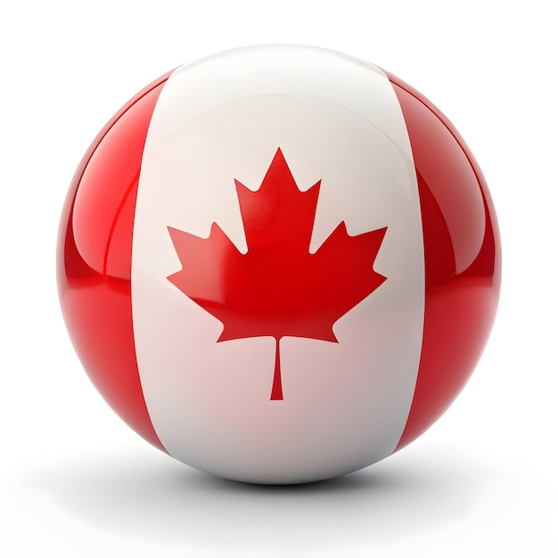 Canada Flag on big white ball an white background