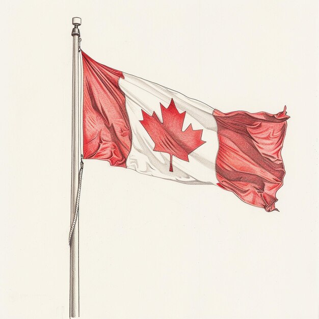 Photo canada flag canadian national flag drawing on white background