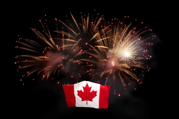 Canada flag day fireworks Generate Ai